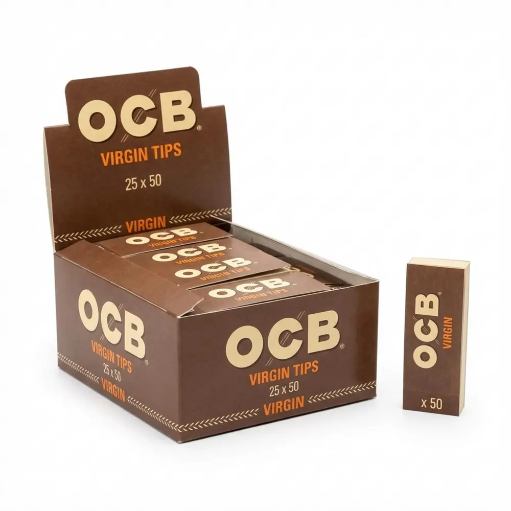 Hârtie pentru țigări OCB Filter Virgin Precut Tips 20 mm 50 buc