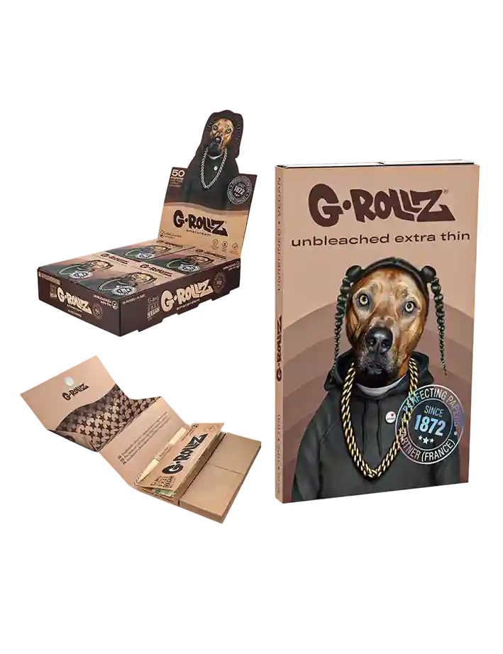 Hârtie pentru țigări G-Rollz Pets Rock Rap Unbleached… | Tabakmd.com