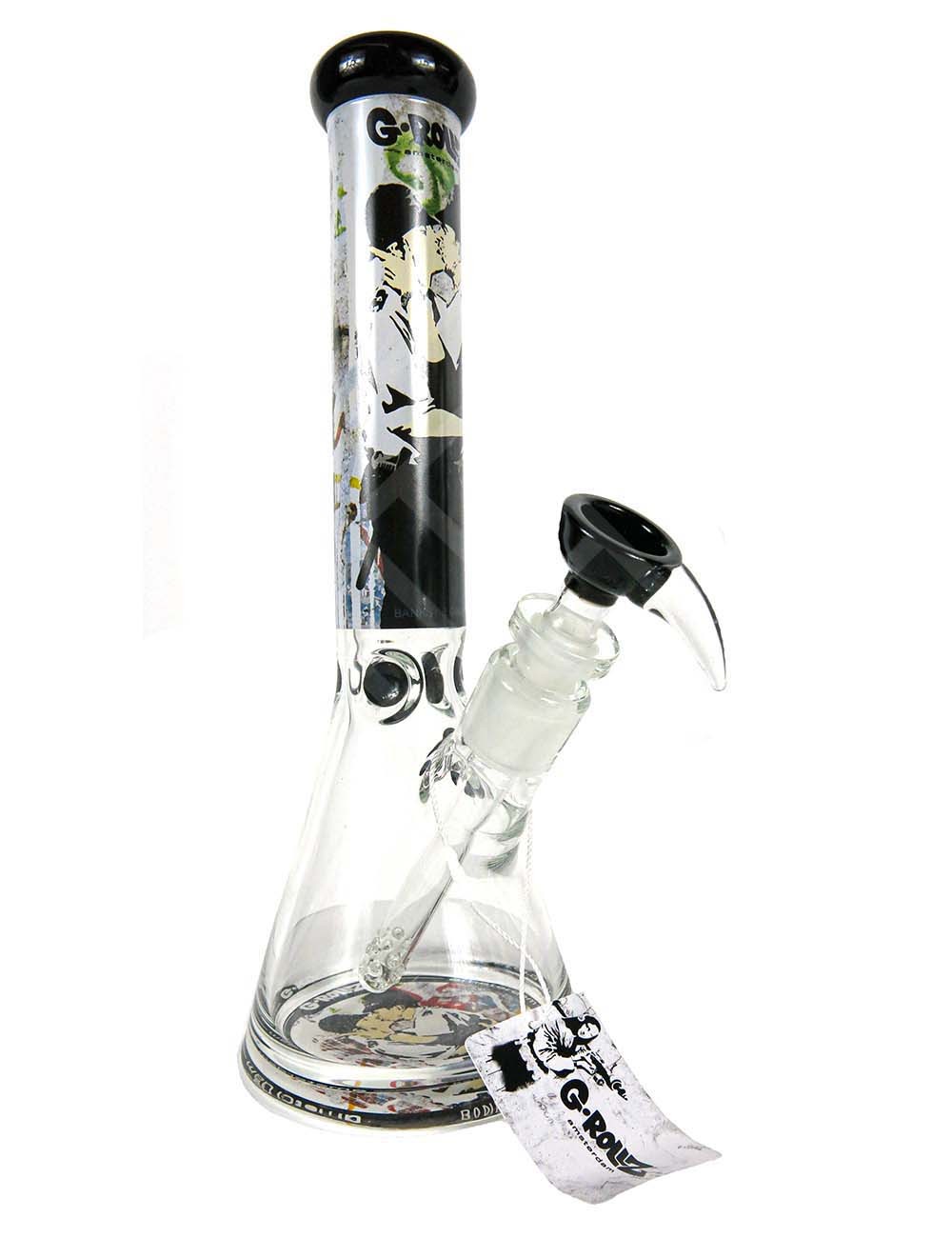 G-Rollz | Banksy's 'Kissing Coppers' - Beaker Bong White