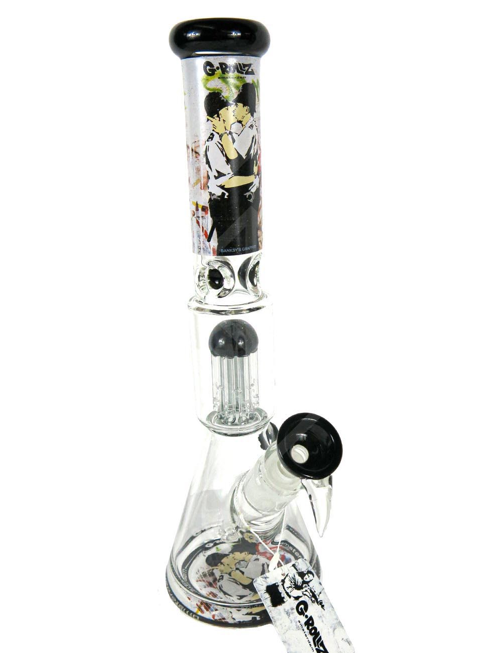G-Rollz | Banksy's 'Cop on cop' - 8-Arm Percolator Beaker Yellow