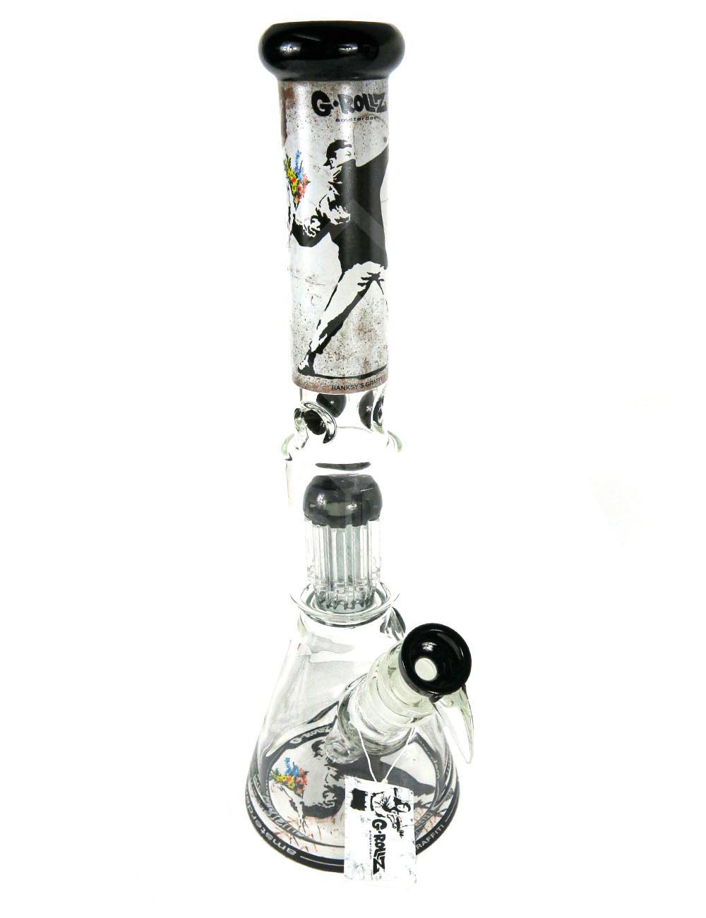 G-Rollz | Banksy's 'Flower Thrower' - Beaker Bong