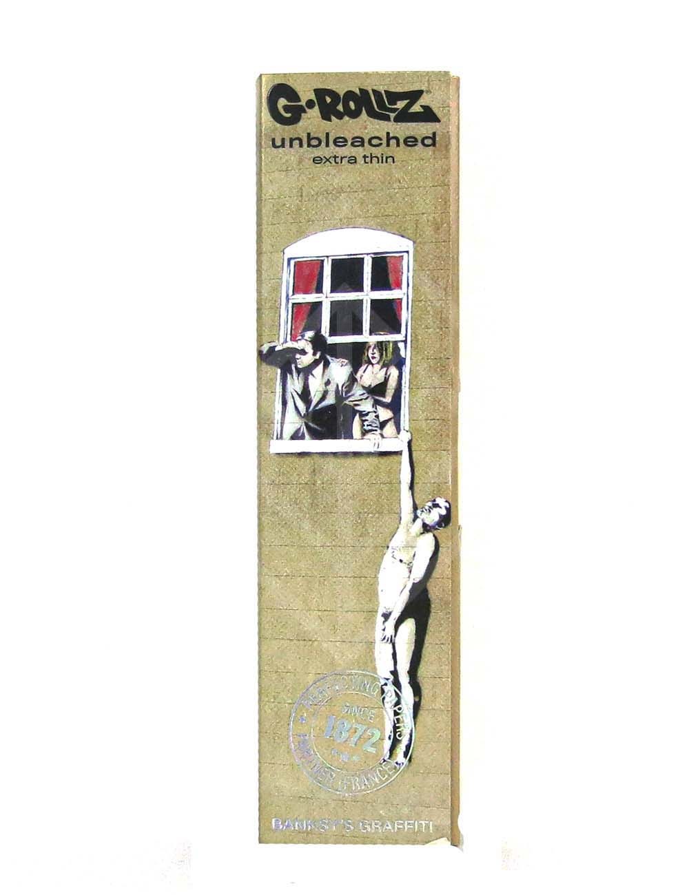 G-ROLLZ | Banksy's Graffiti - Unbleached Extra Thin -50 KS Papers + Tips