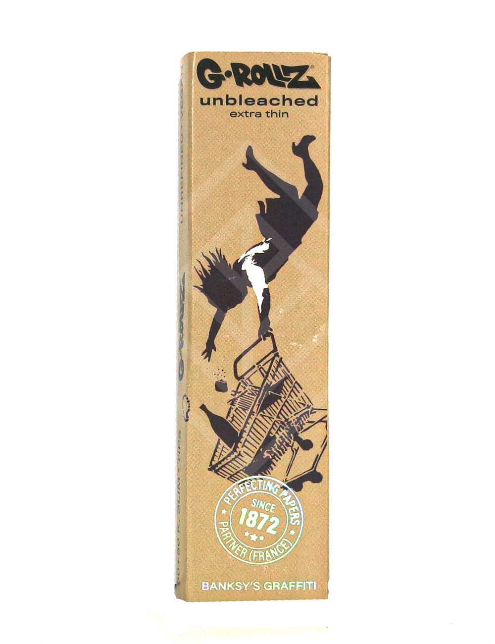 G-ROLLZ | Banksy's Graffiti - Unbleached Extra Thin -50 KS Papers + Tips