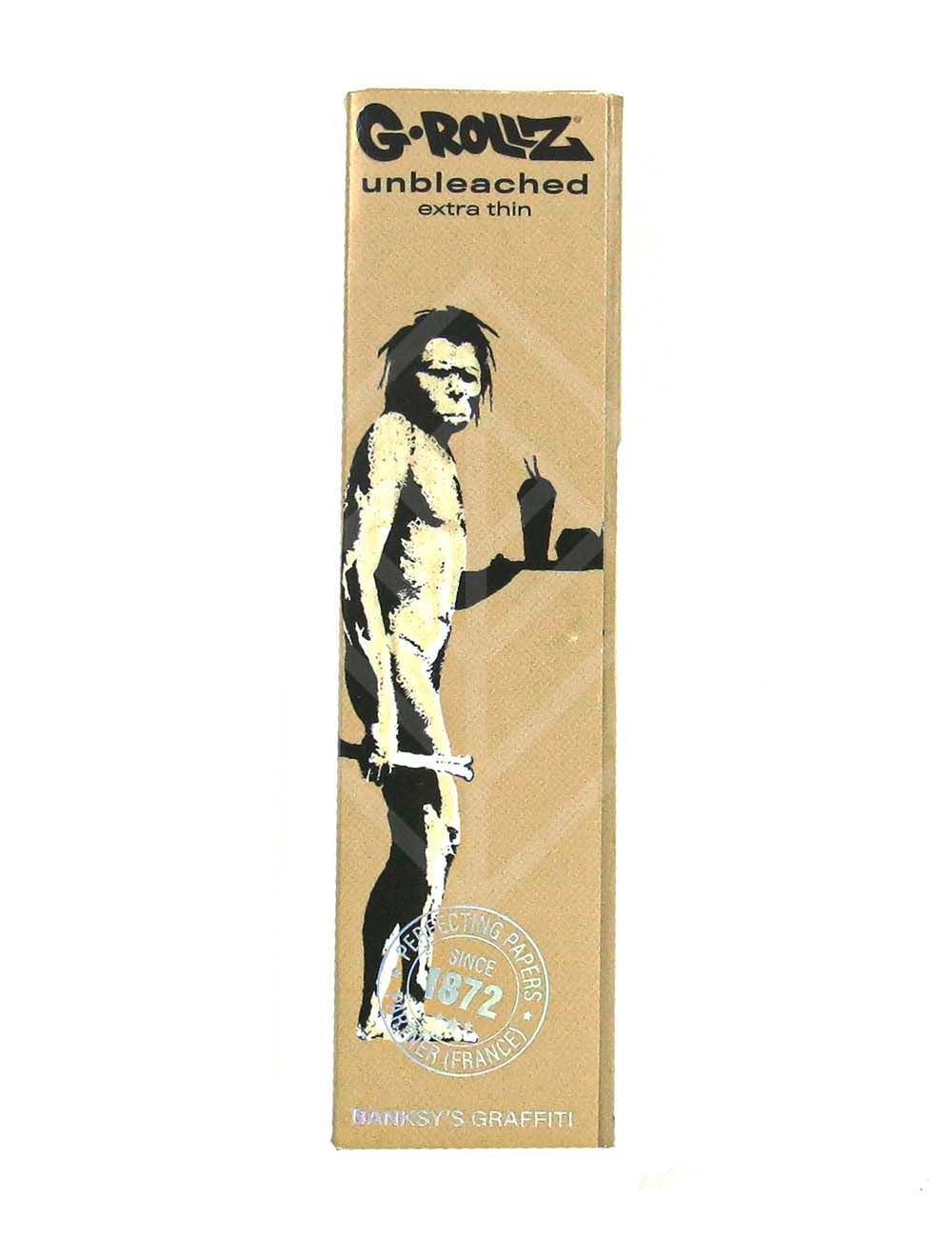 G-ROLLZ | Banksy's Graffiti - Unbleached Extra Thin -50 KS Papers + Tips