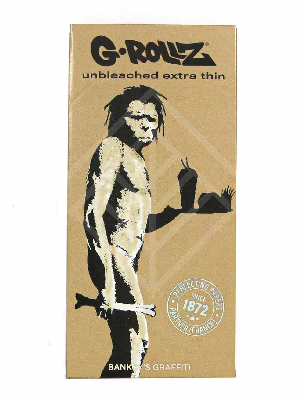 G-ROLLZ | Banksy's Graffiti KS Set 1 - Unbleached Extra Thin - 50 KS Papers + Tips & Tray