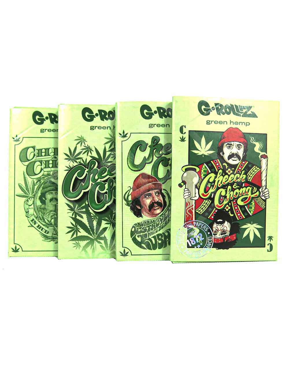 G-ROLLZ | Cheech & Chong(TM) - Organic Green Hemp - 50 '1¼' Papers + Tips & Tray