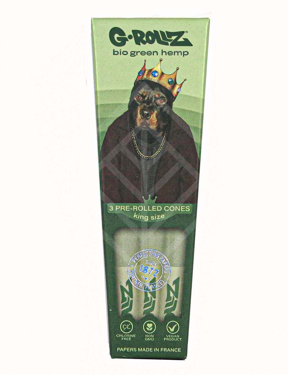 G-ROLLZ | Pets Rock - Organic Green Hemp - 3 KS Cones In Each Pack