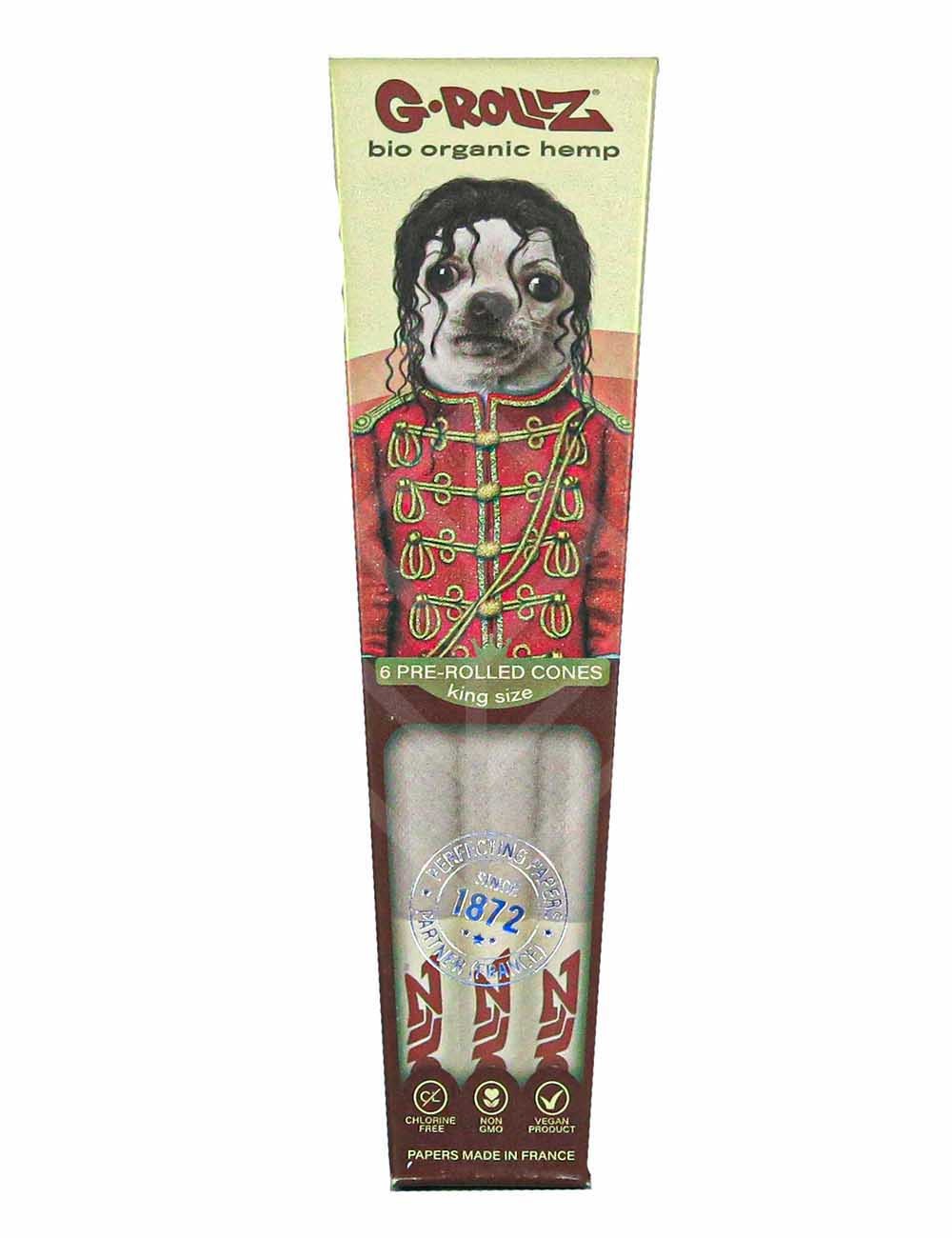 G-ROLLZ | Pets Rock - Organic Hemp Extra Thin - 6 KS Cones In Each Pack