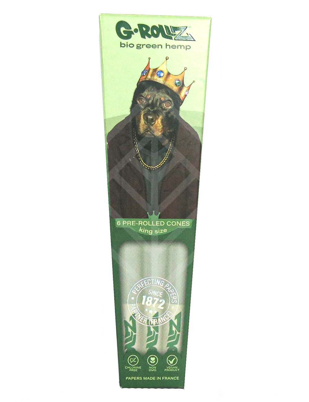G-ROLLZ | Pets Rock - Organic Green Hemp - 6 KS Cones In Each Pack