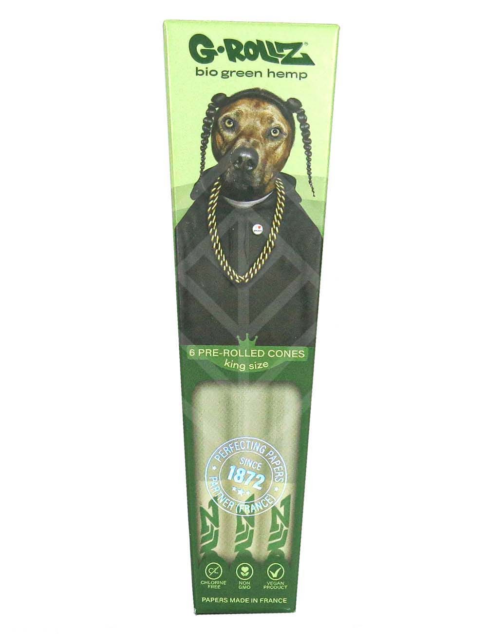 G-ROLLZ | Pets Rock - Organic Green Hemp - 6 KS Cones In Each Pack