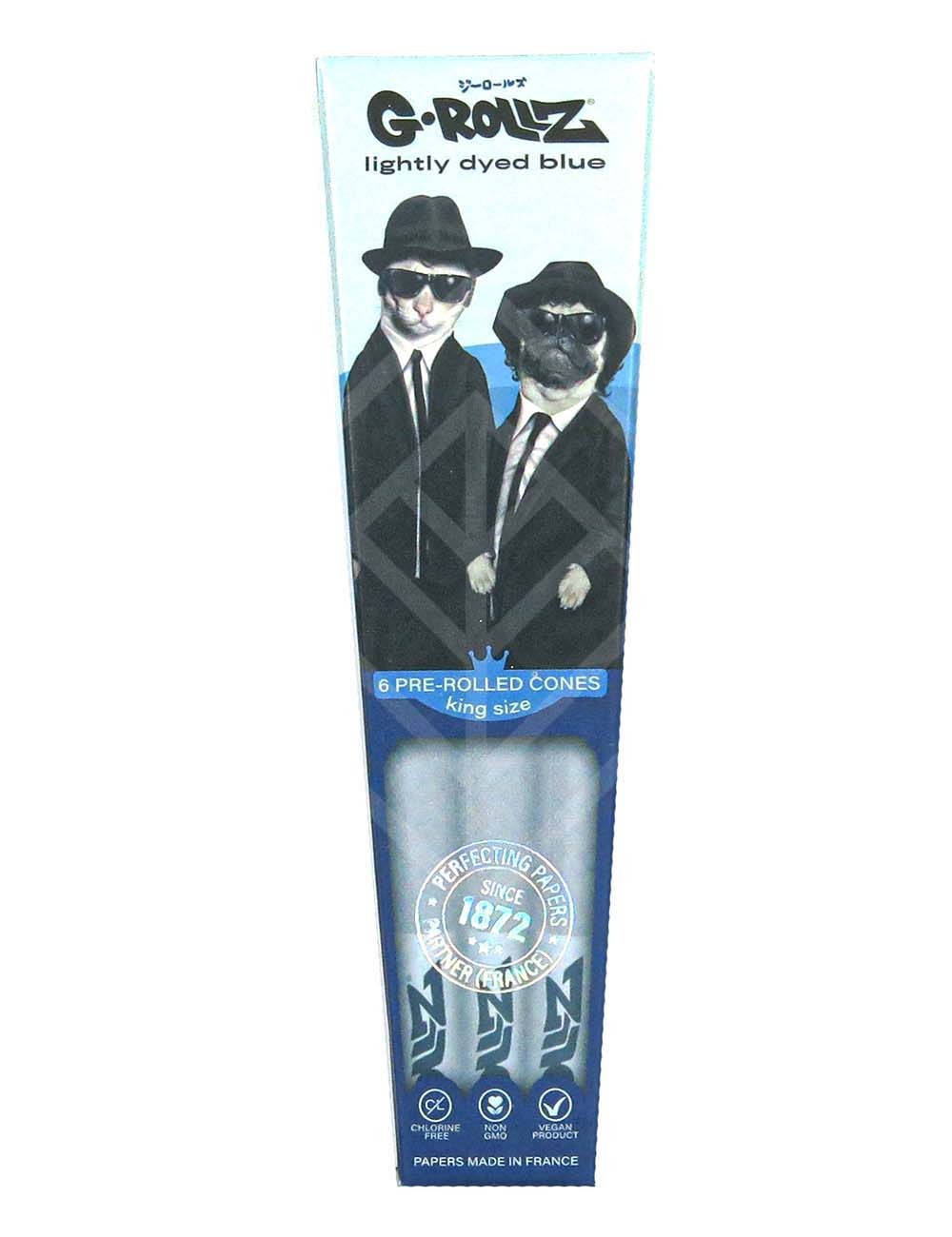 G-ROLLZ | Pets Rock -Lightly Dyed Blue - 6 KS Cones In Each Pack