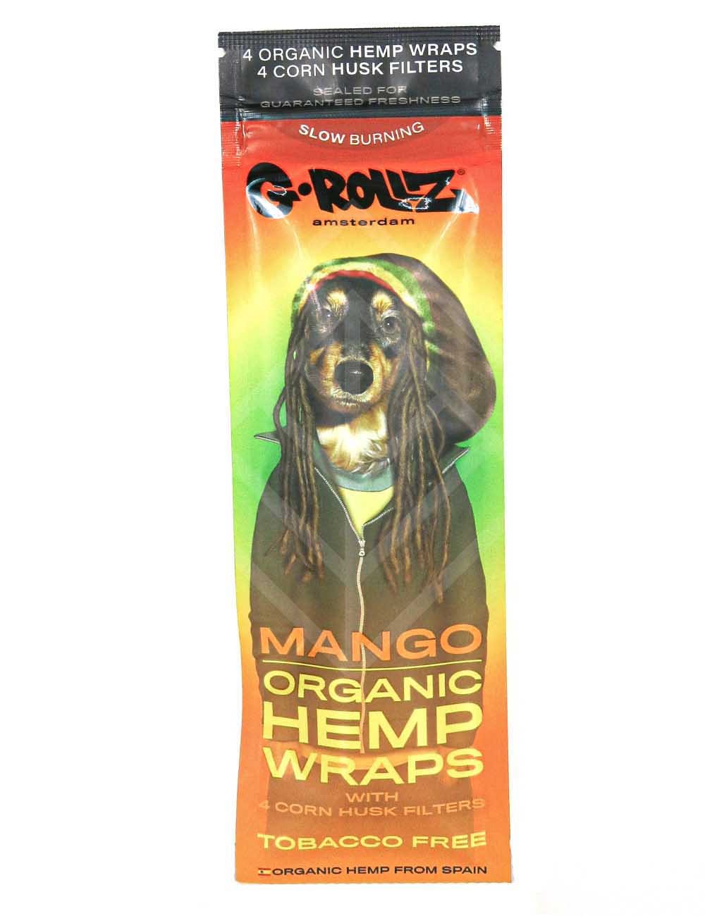 G-ROLLZ | 4x Mango Flavoured Hemp Wraps + Corn Husk Tips - 'Reggae
