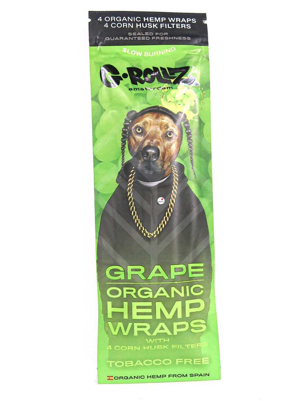 G-ROLLZ | 4x Grape Flavoured Hemp Wraps + Corn Husk Tips - 'Rap