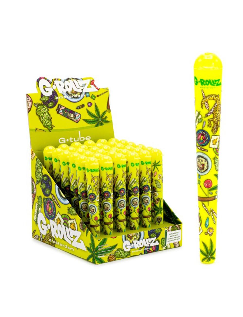 Husă pentru conuri pre-rulate G-Tube | Amsterdam Picnic Yellow Cone Holders