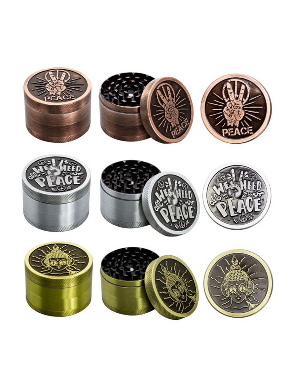 Grinder Amsterdam Peace| 4-part Zinc Grinder 60 mm-Mixed